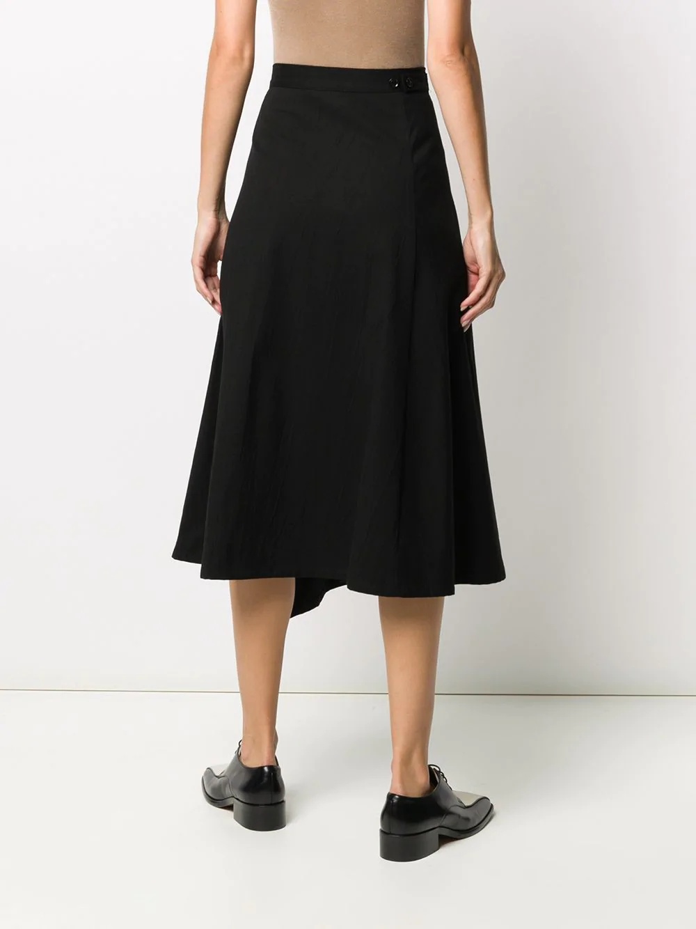 asymmetric A-line midi skirt - 4