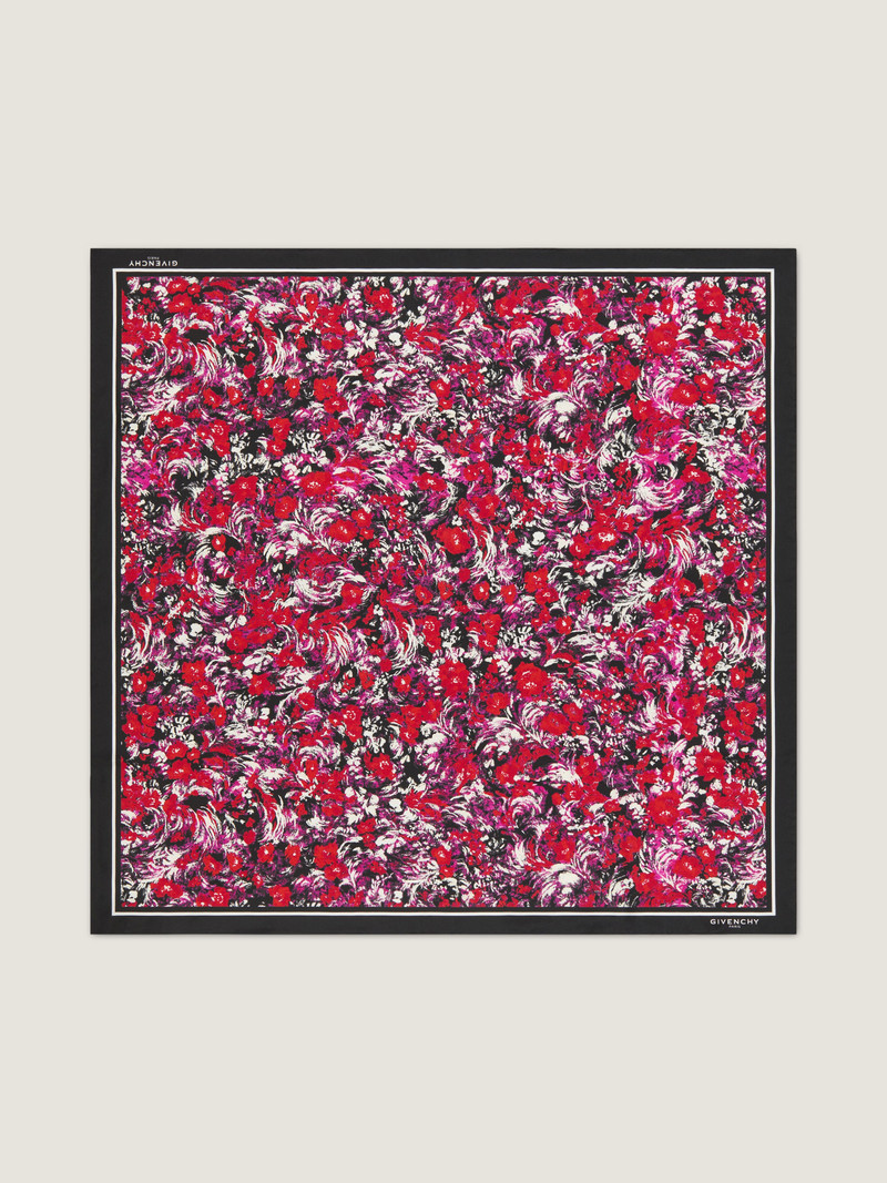 SQUARE IN SILK WITH FLORAL PRINT 1