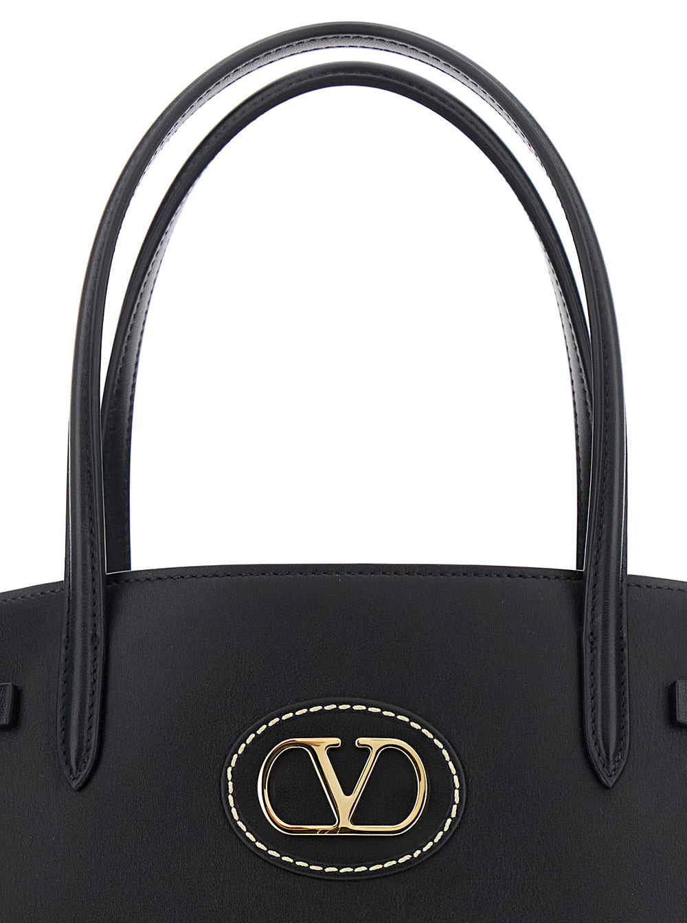 Valentino Garavani Women 'Antibes' Black Handbag With Vlogo Plaque On The Front And Removable Should - 5
