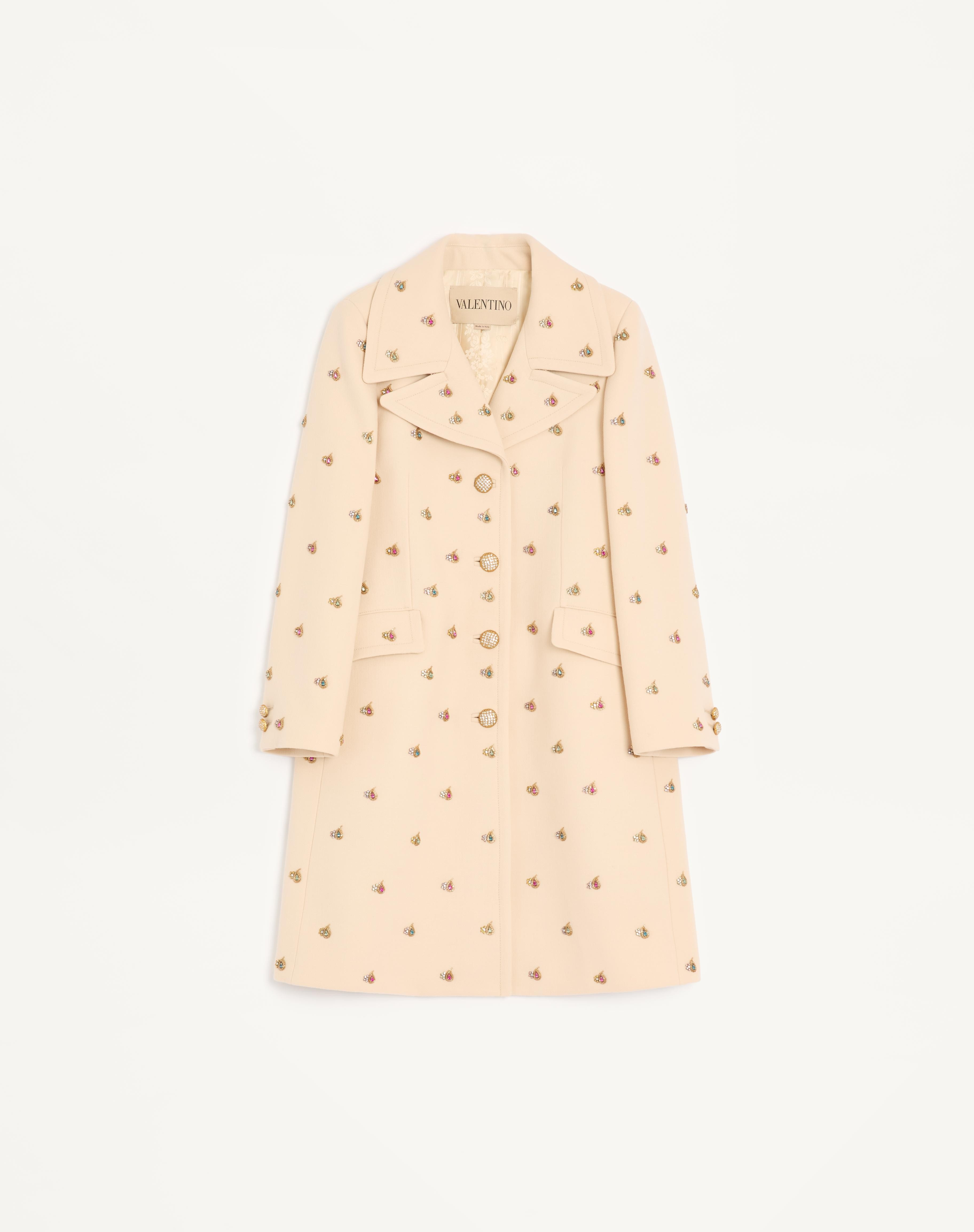EMBROIDERED WOOL CREPE COAT - 1