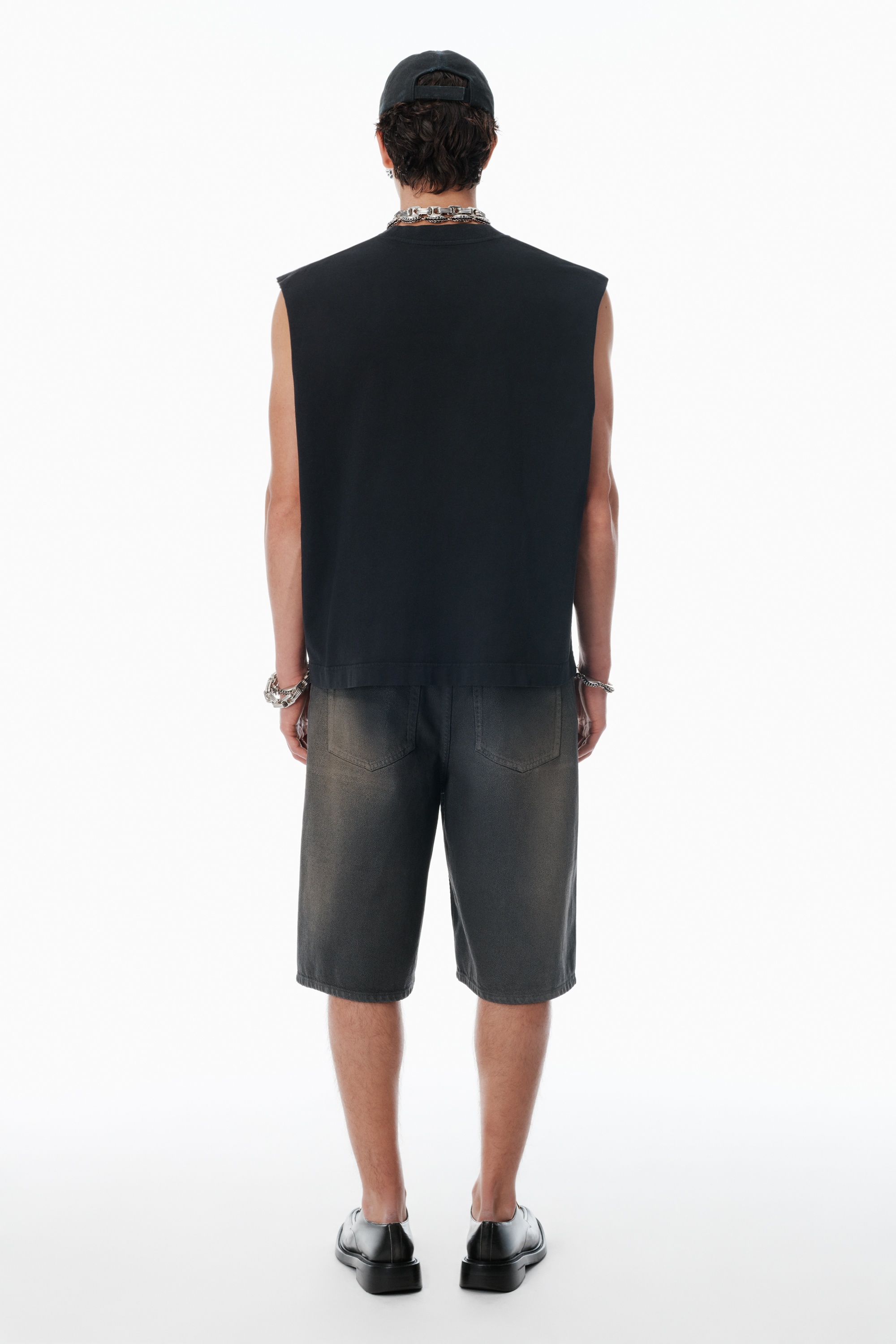 Black Vintage Fade-Effect Muscle Tank - 4