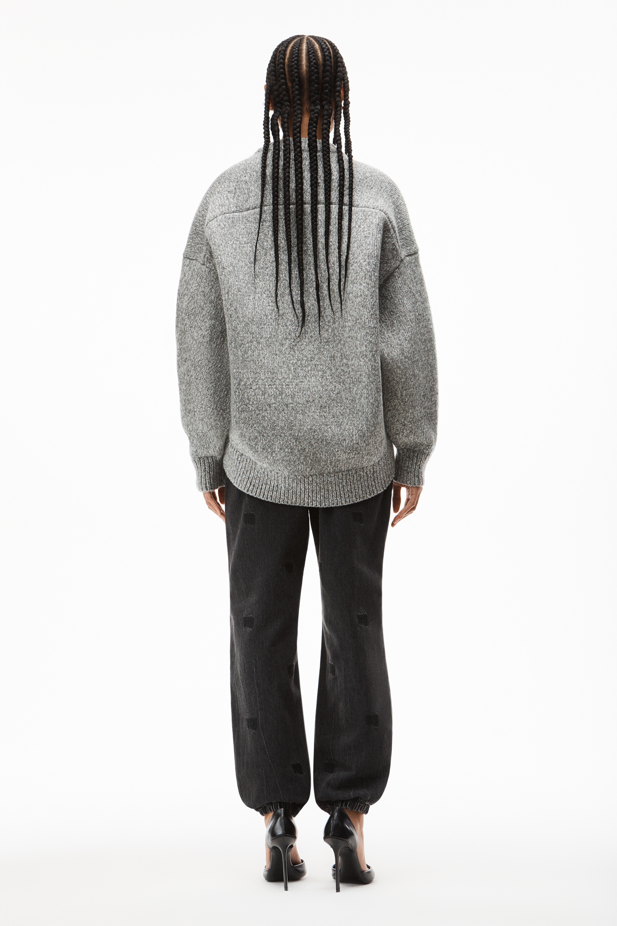 DRAPE BACK PULLOVER IN WOOL - 4