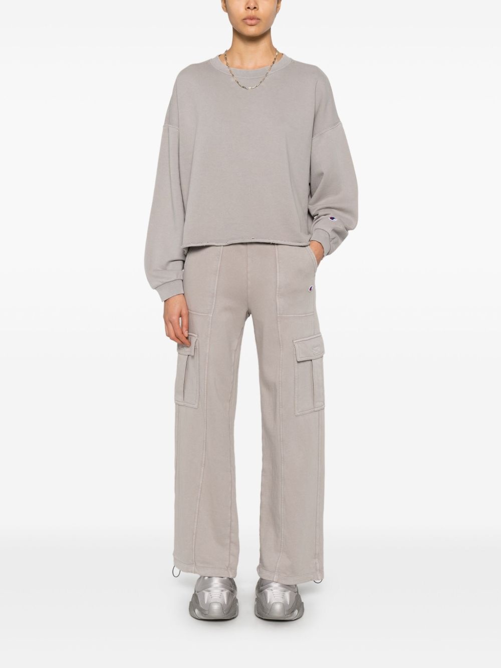 logo-appliqué cargo trousers - 2