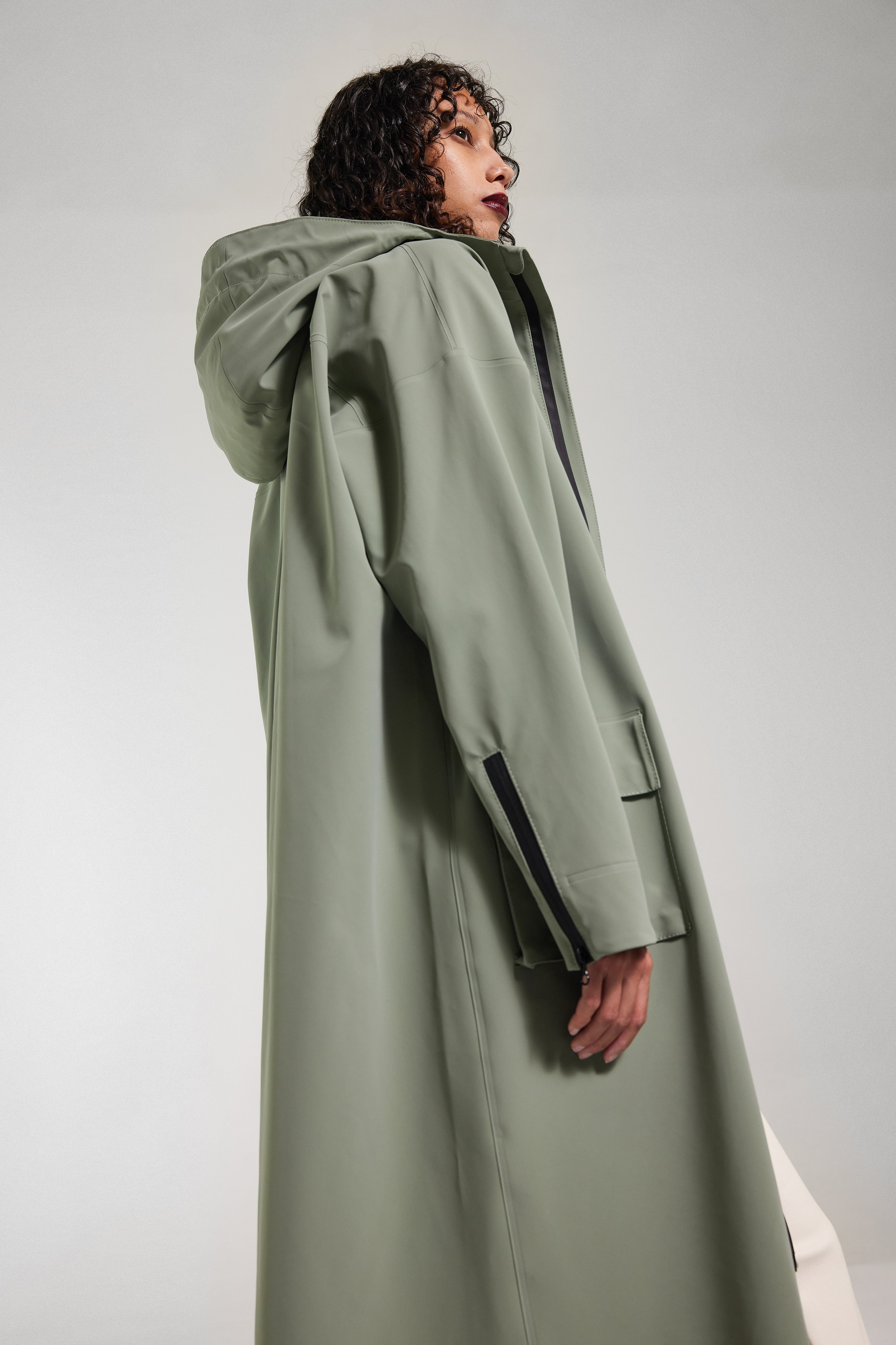 Sandviken Long Zip Matte Raincoat Comet - 5