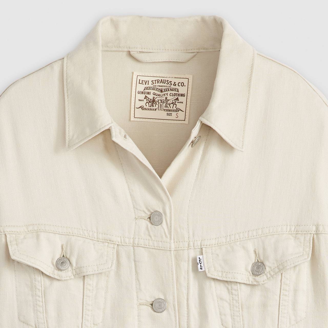 SHRUNKEN '90S LINEN BLEND LIGHTWEIGHT TRUCKER JACKET - 6