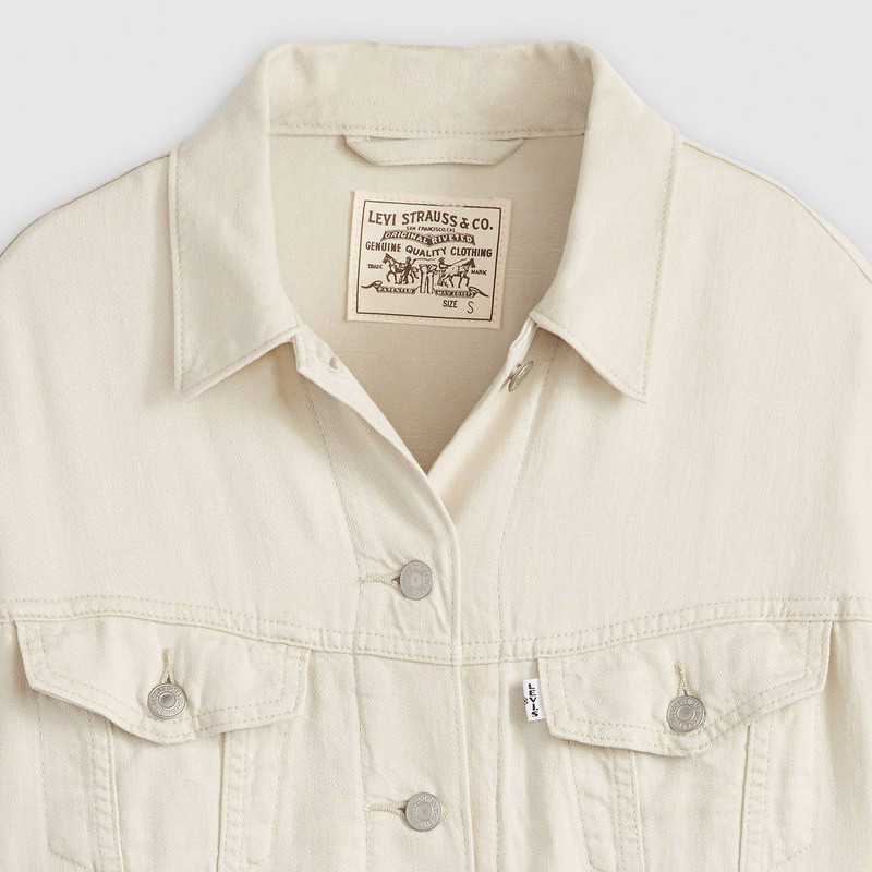 SHRUNKEN '90S LINEN BLEND LIGHTWEIGHT TRUCKER JACKET 6