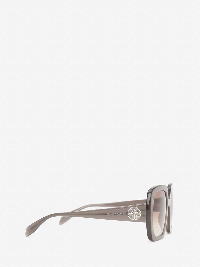 Women's Seal Logo Square Sunglasses in Taupe - 2