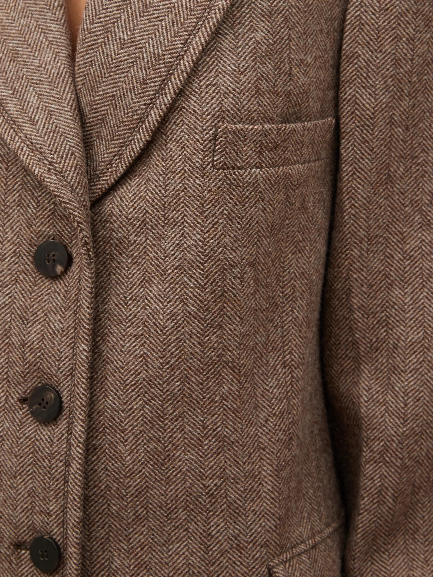 Ribbed-cuff herringbone-tweed jacket - 3