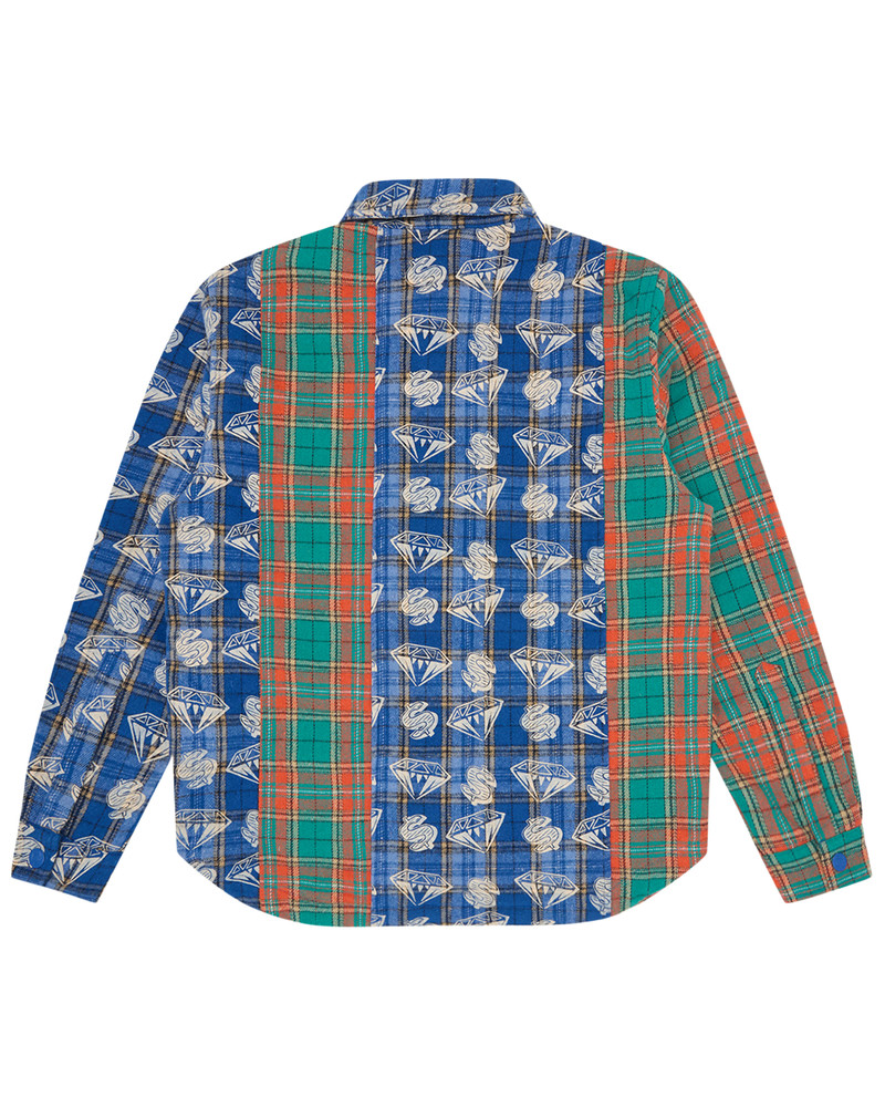 BILLIONAIRE BOYS CLUB DIAMONDS & DOLLARS CHECK PADDED OVERSHIRT outlook