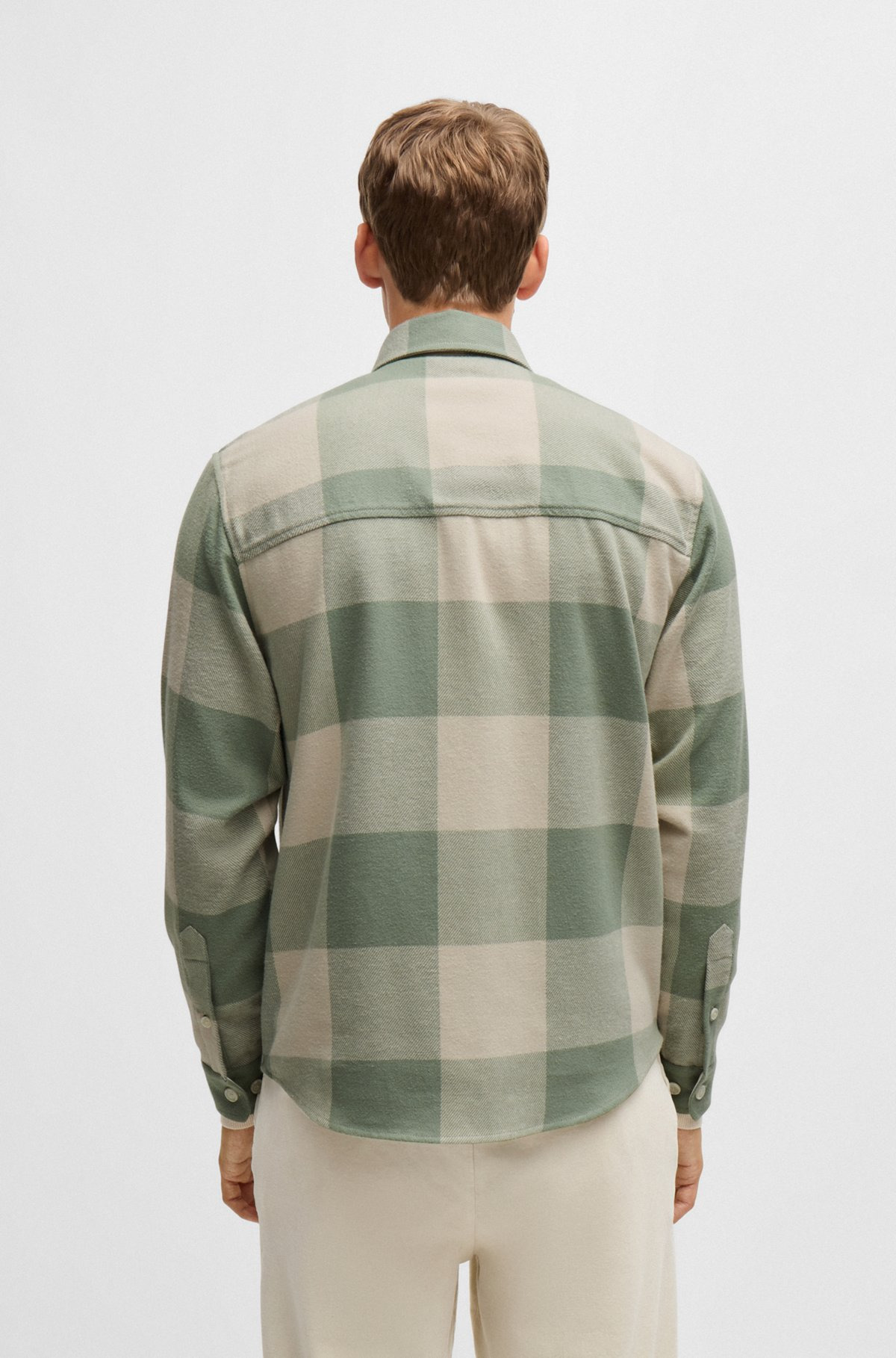 RELAXED-FIT SHIRT IN CHECKED COTTON FLANNEL - 5