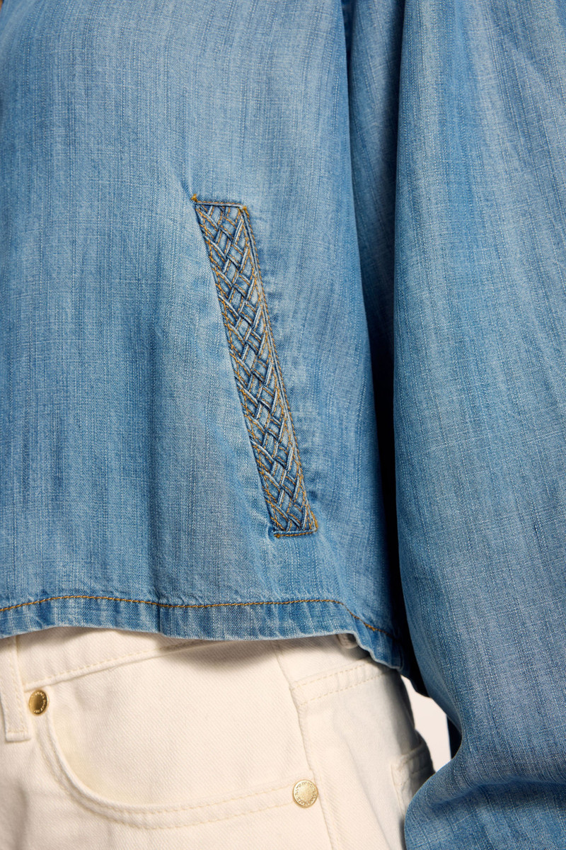 RAMY BROOK Aisla Chambray Cropped Jacket outlook