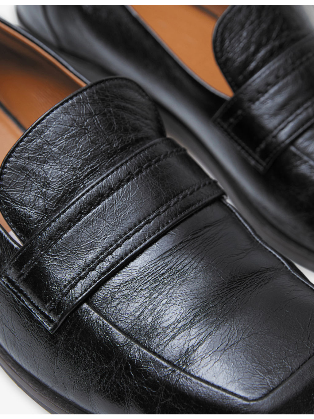 Square-Toe Leather Loafers - 4