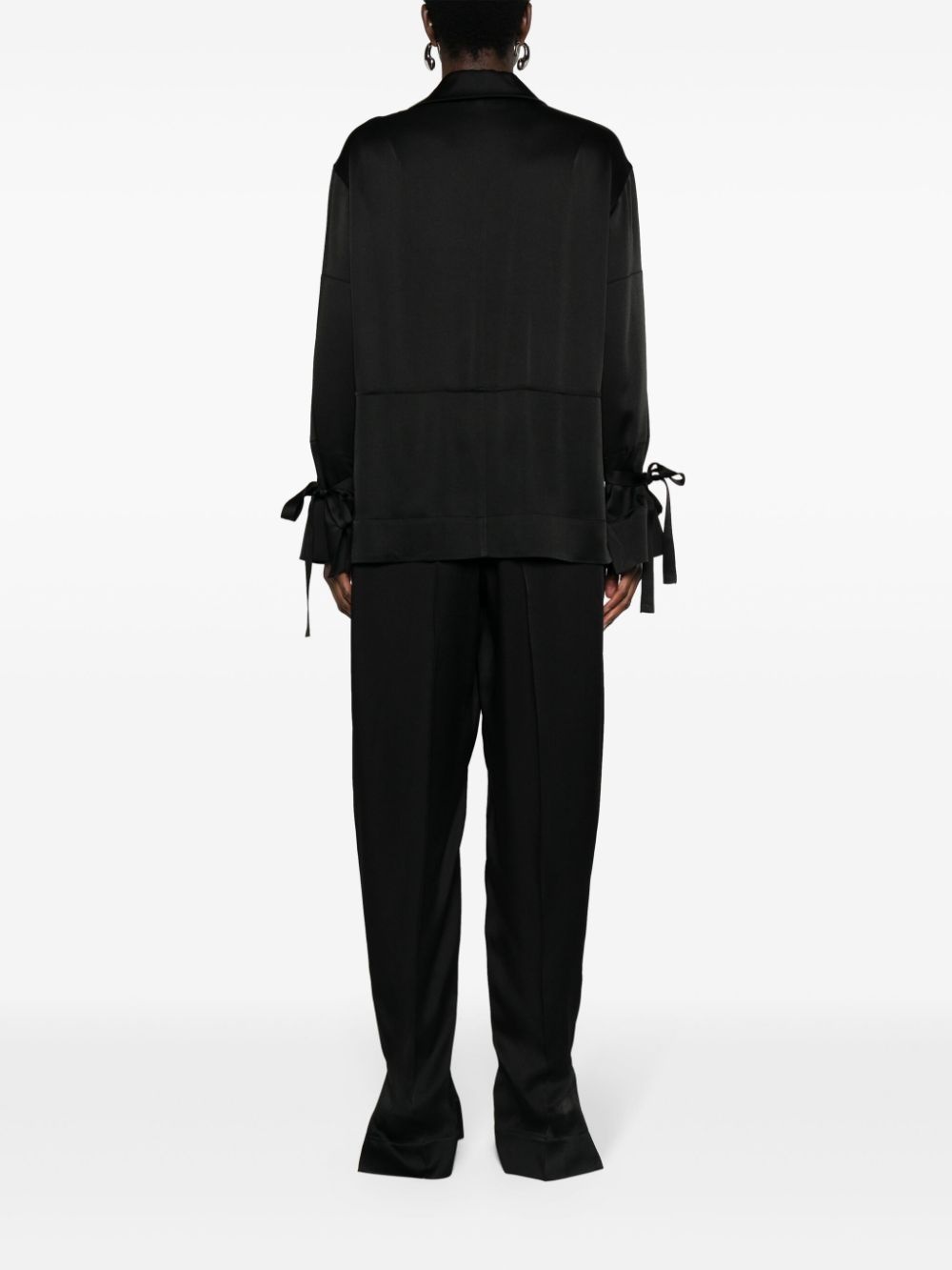 spread-collar crepe jumpsuit - 4