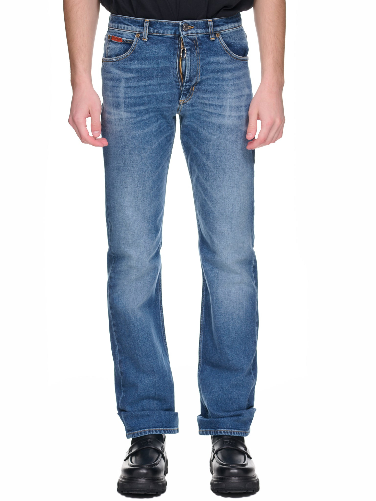 Pulled Stretch Denim Pants - 1
