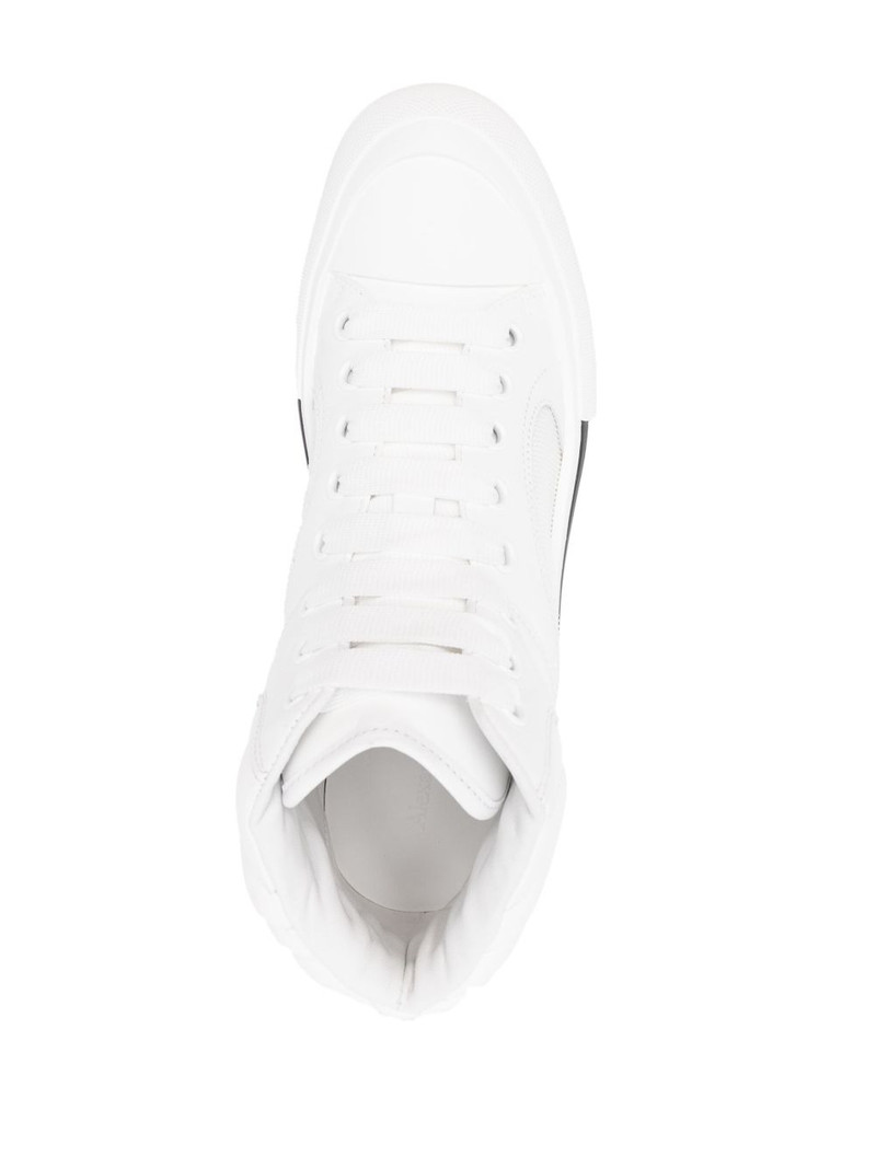 Seal-embroidered leather sneakers 4