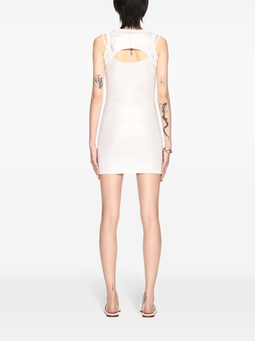 coated ribbed mini dresss - 4