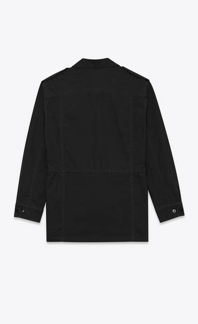 SAINT LAURENT military parka in cotton and ramie gabardine outlook