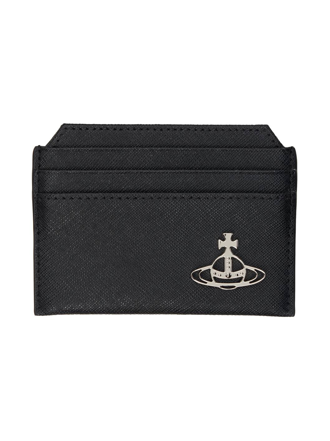 Vivienne Westwood Black Saffiano Slim Card Holder | ssense