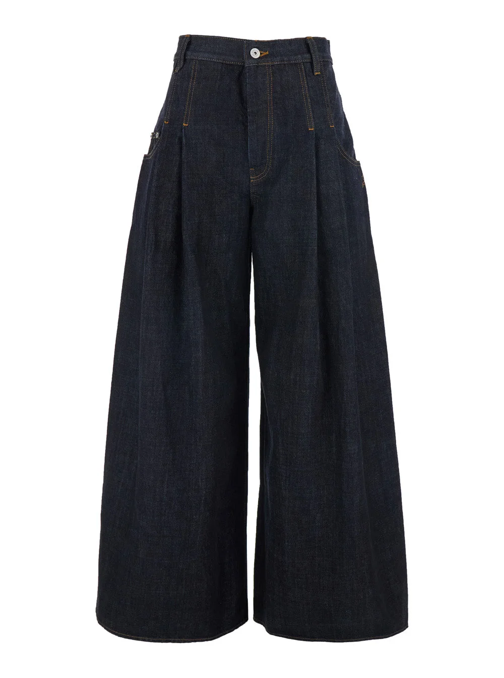 Jacquemus Women Blue Five-Pocket Jeans With Wide Legs In Denim Woman - 1