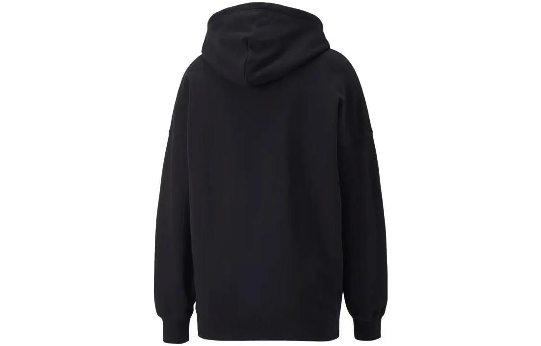 (WMNS) PUMA Downtown Oversized Graphic Hoodie 'Black' 537633-01 - 2