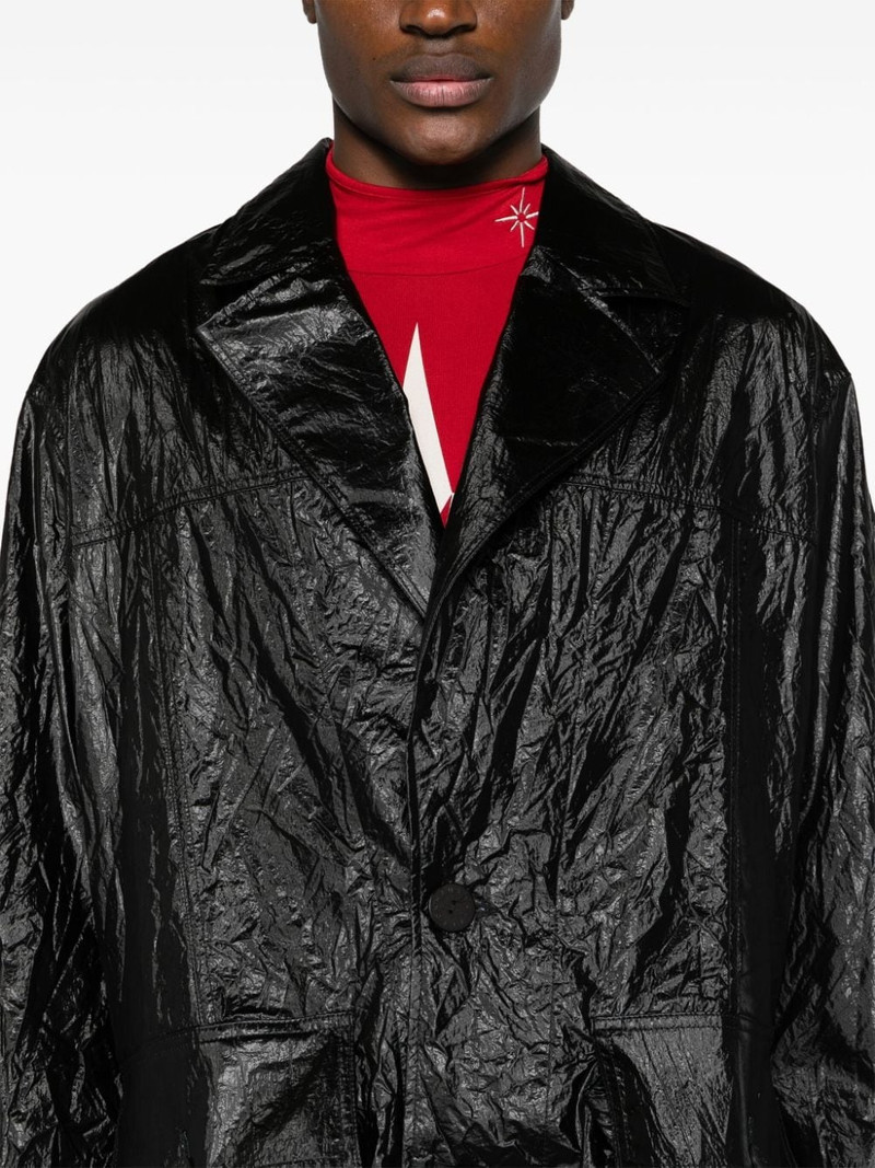crinkled single-breasted trench coat 5