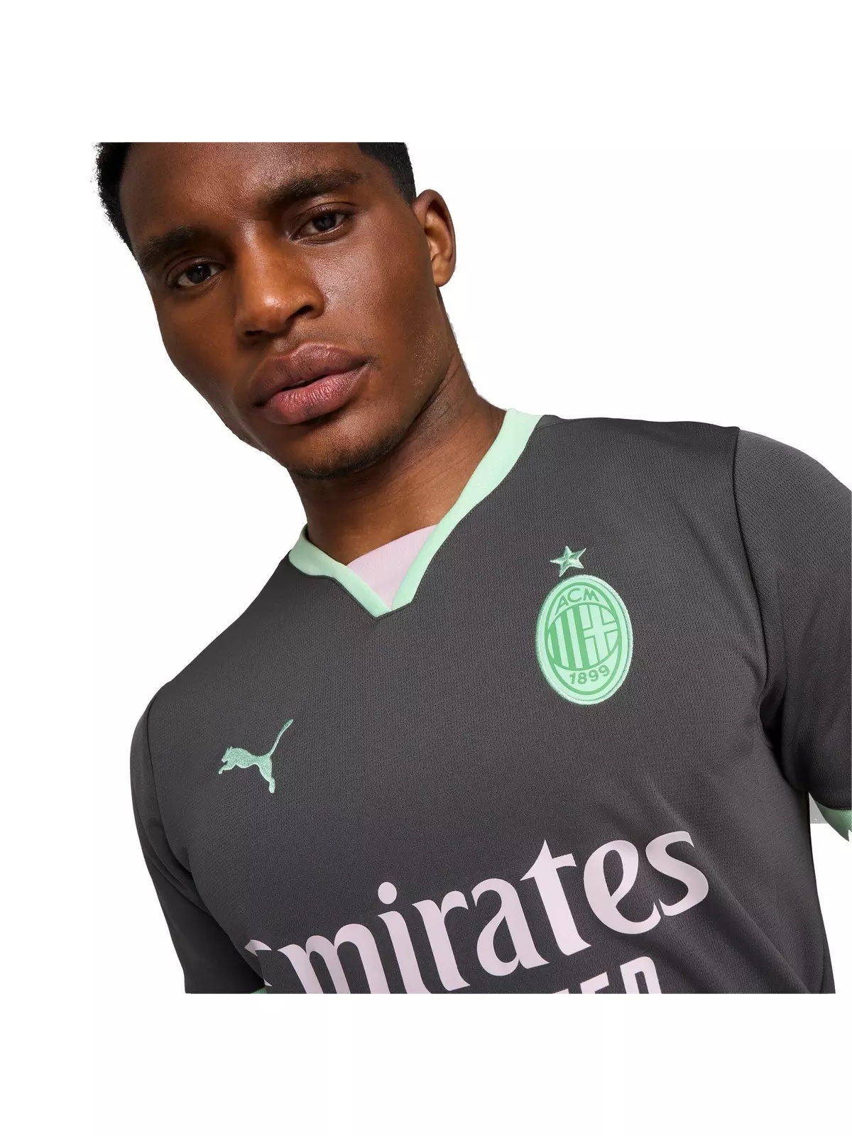 PUMA Men's AC Milan 24/25 Replica Third Soccer Jersey -Grey/Mint - 3