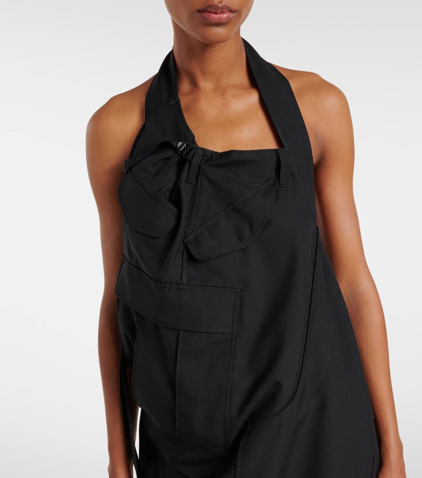 Halterneck wool midi dress - 4