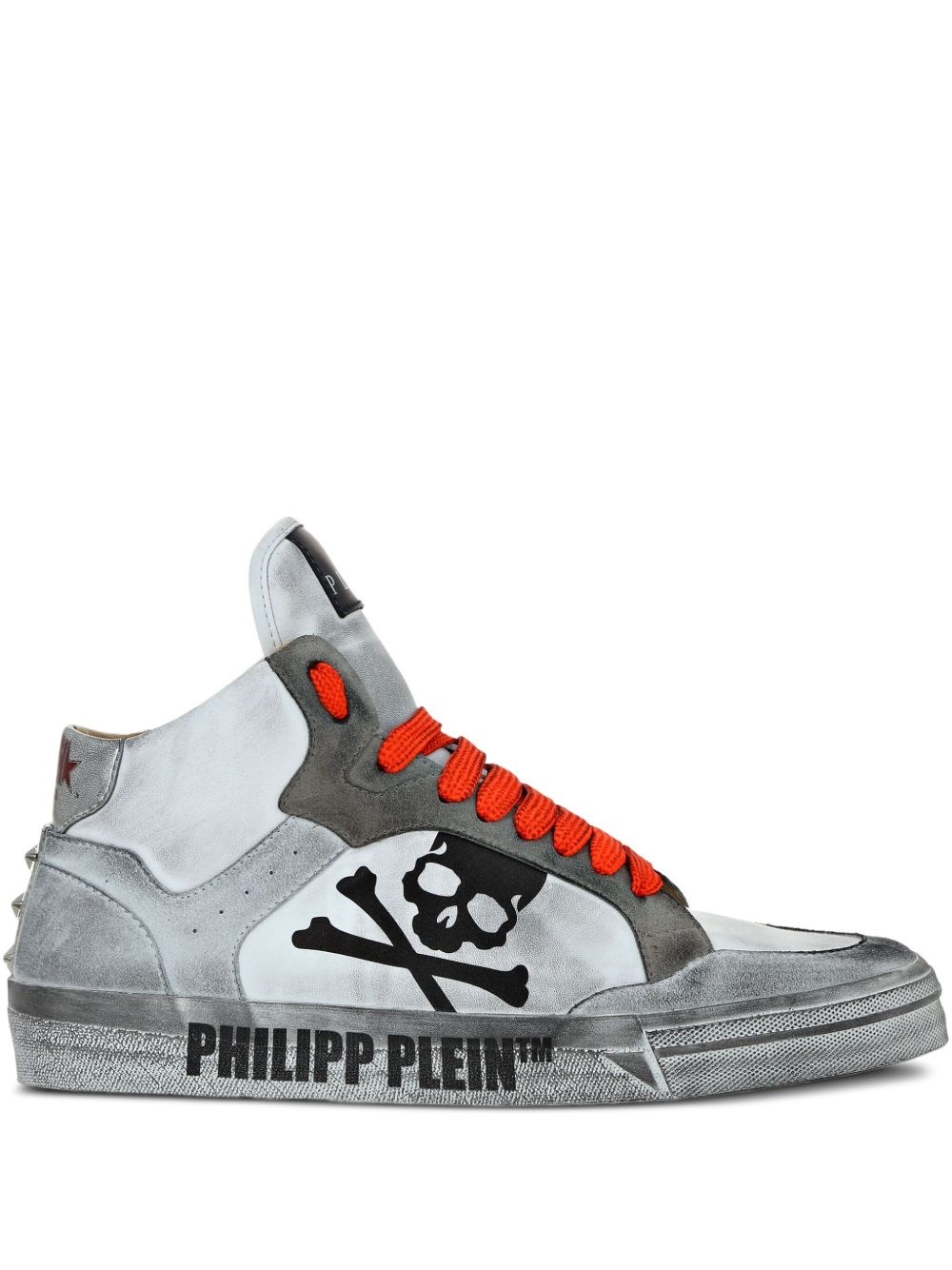skull-motif hi-top sneakers - 1