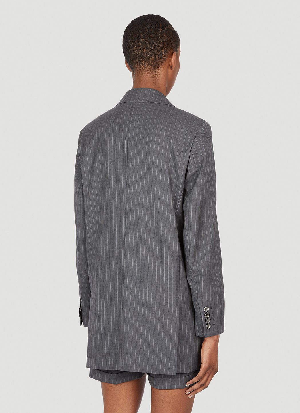Max Mara Women Pinstriped Wool Blazer - 4