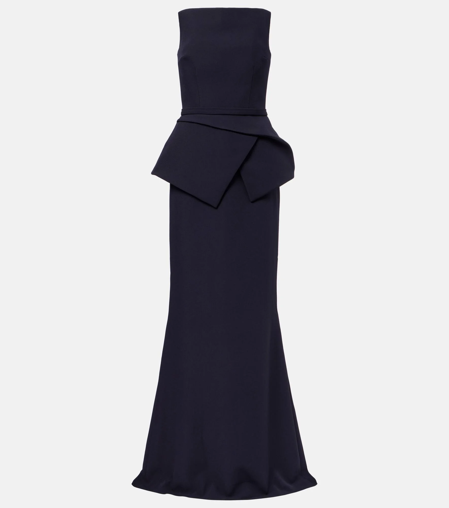 Belted crêpe gown - 1