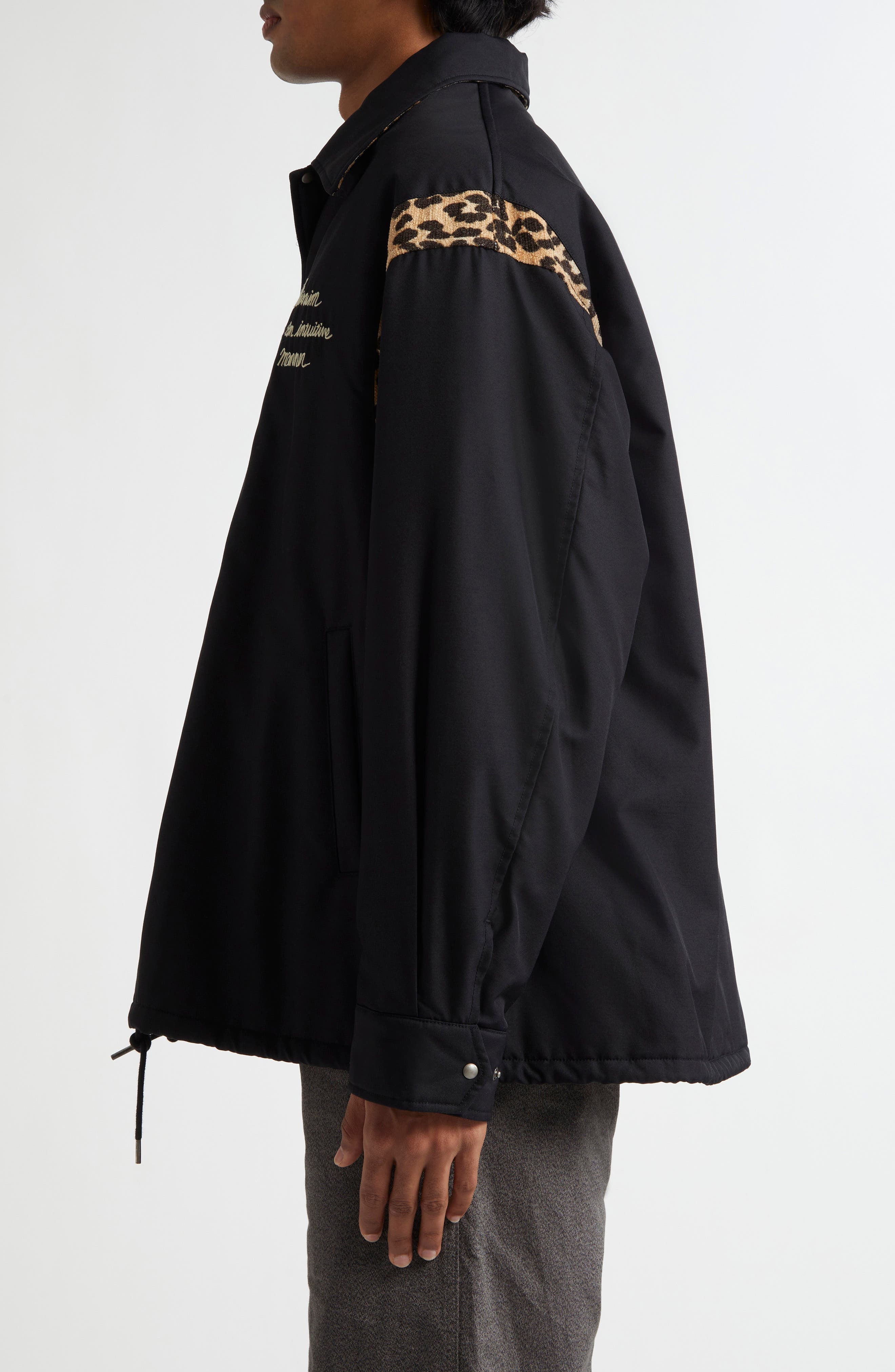 VISVIM Embroidered Linen & Cotton Coach's Jacket in Black at Nordstrom - 4