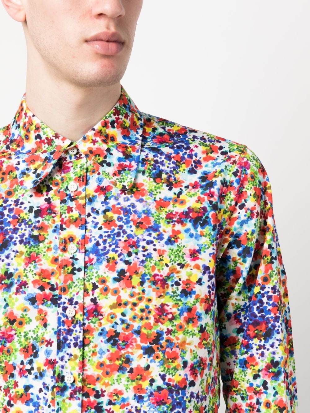 floral-print cotton shirt - 5
