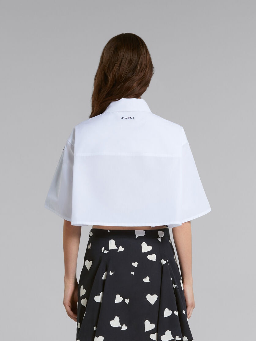 BLACK POPLIN SHIRT WITH BUNCH OF HEARTS PRINT - 3