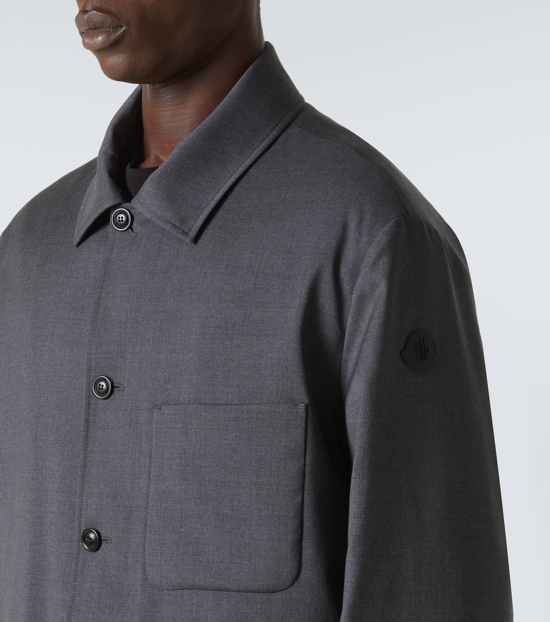 Wool-blend and down overshirt - 5
