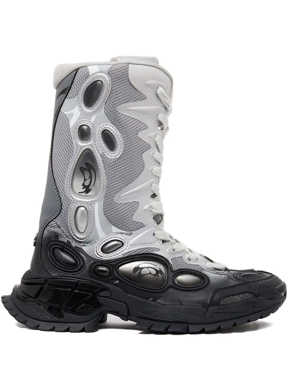 mesh panelled lace-up boots - 1