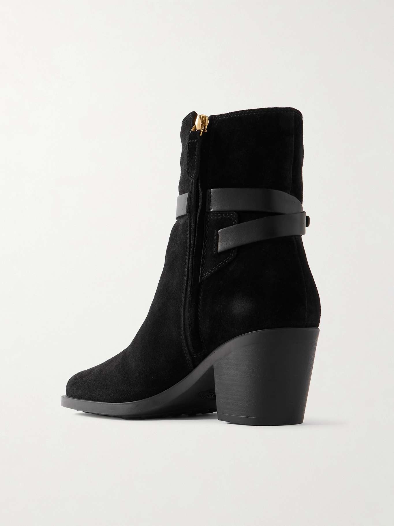 Embellished leather-trimmed suede ankle boots - 3