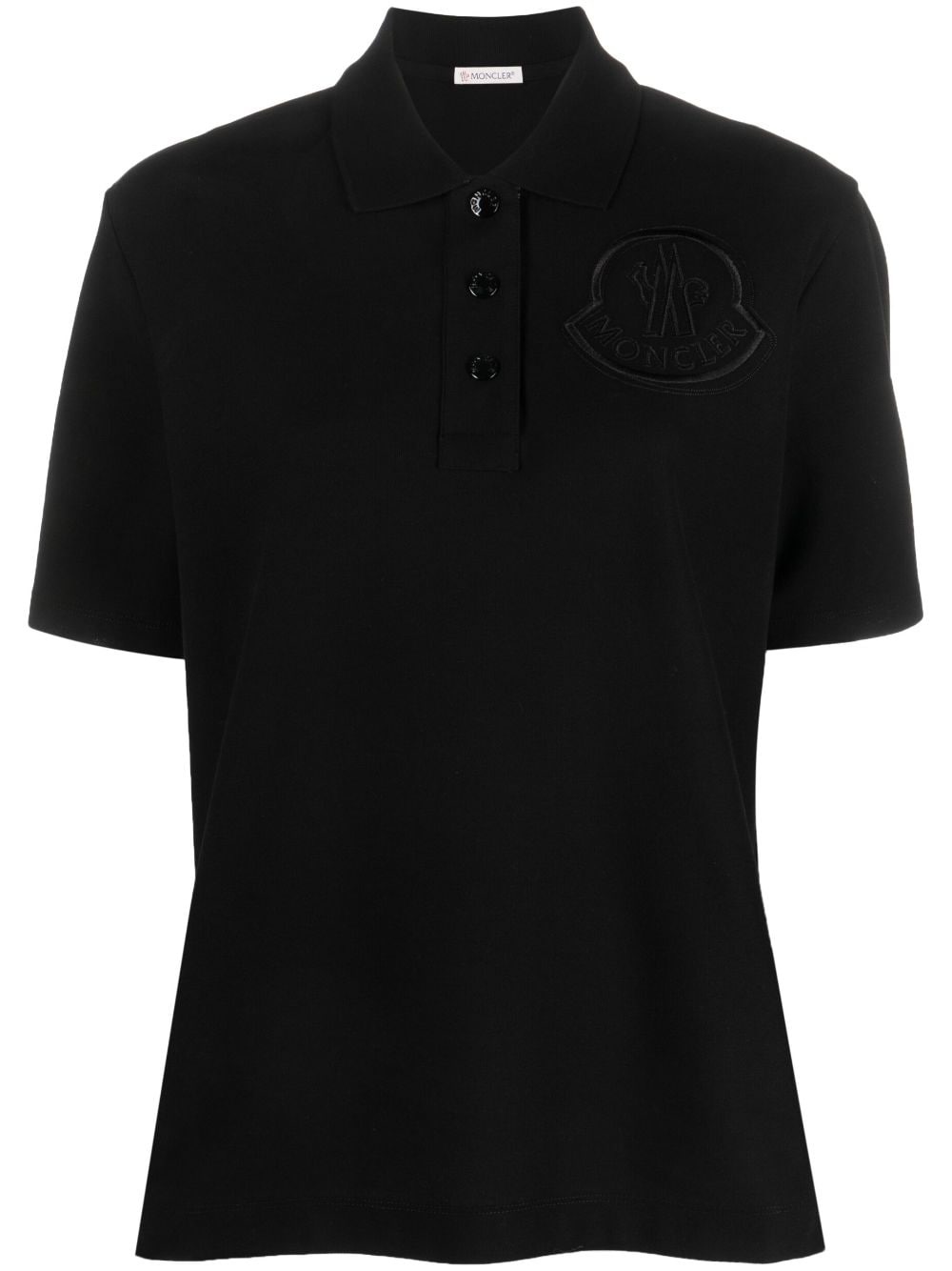 logo-embroidered cotton polo shirt - 1