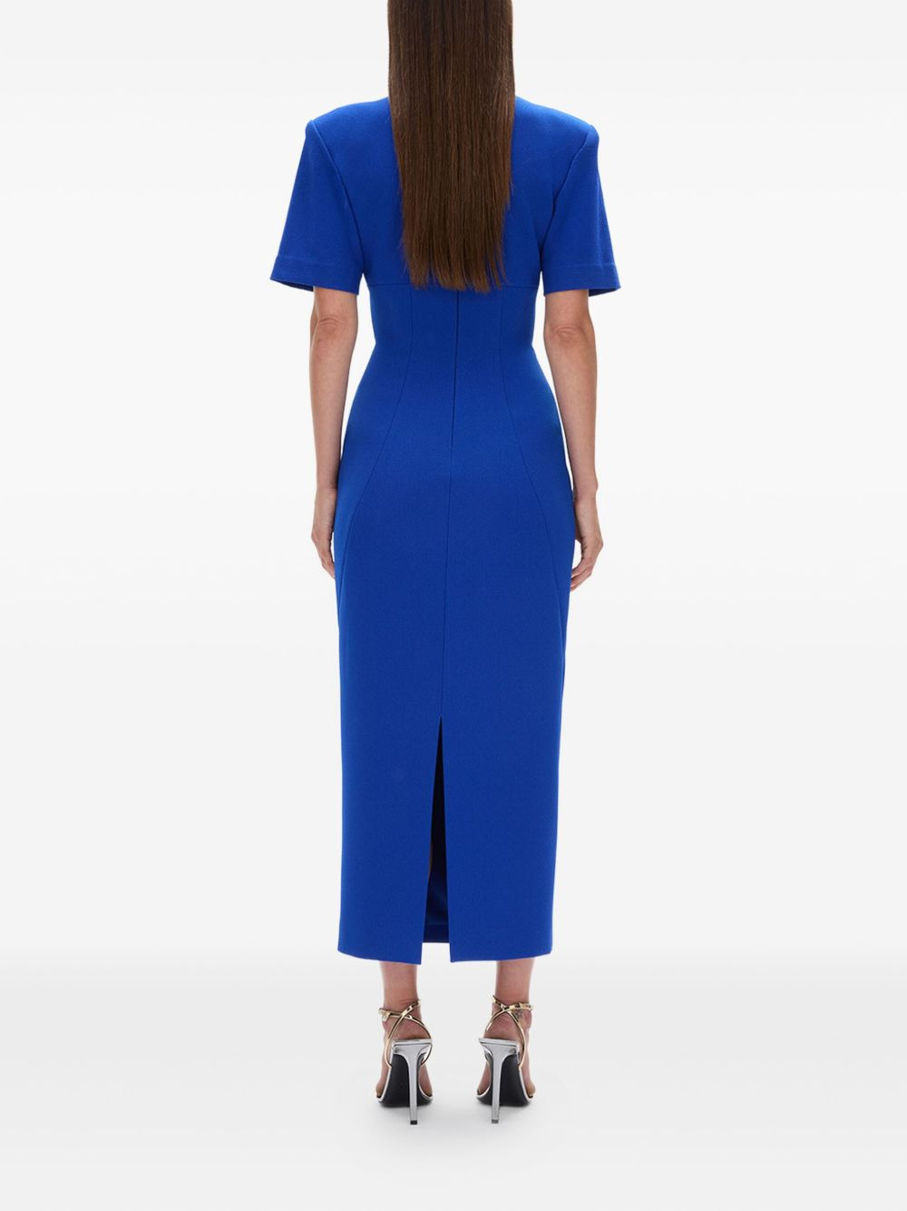 short-sleeve gathered dress - 4