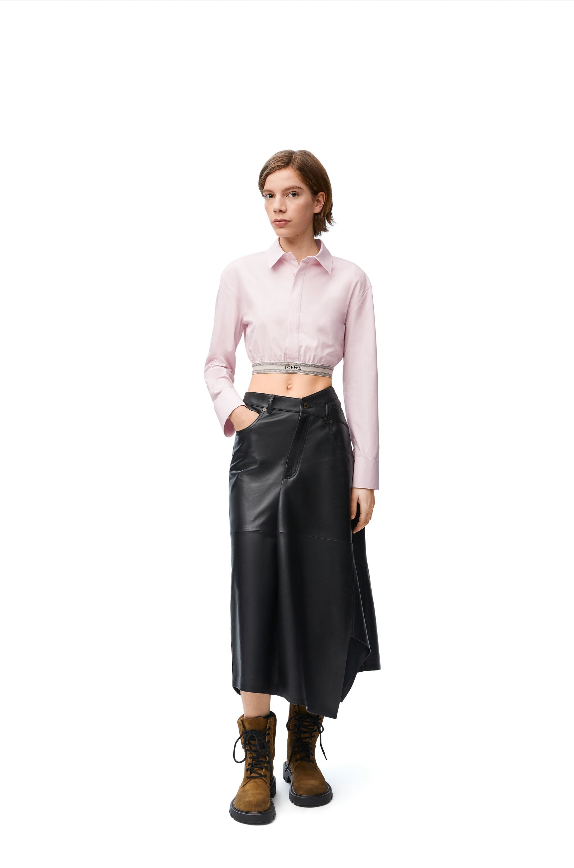 Cropped shirt in cotton - 2