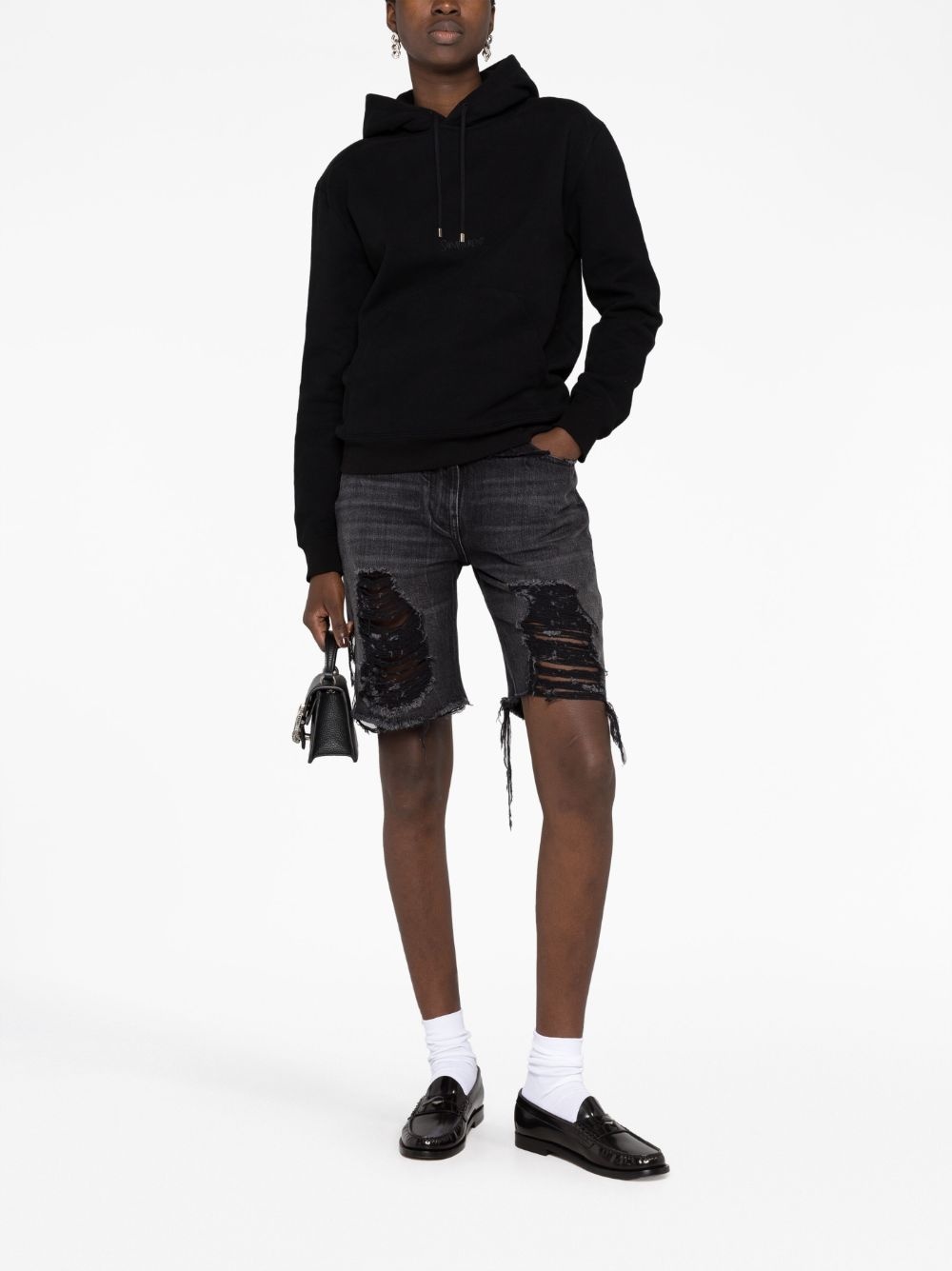 logo-print drawstring hoodie - 2