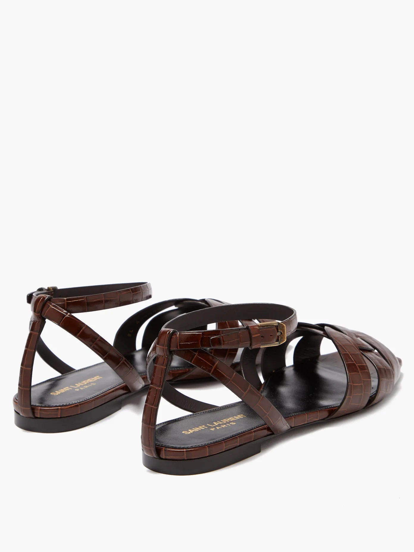 Tribute crocodile-effect leather sandals - 4