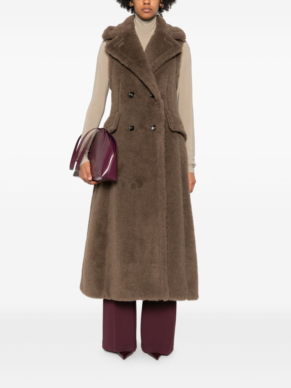 Boario double-breasted sleeveless coat - 2