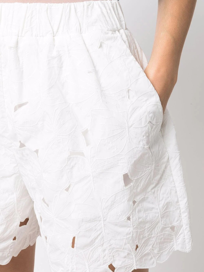 butterfly cut-out taffeta shorts 5