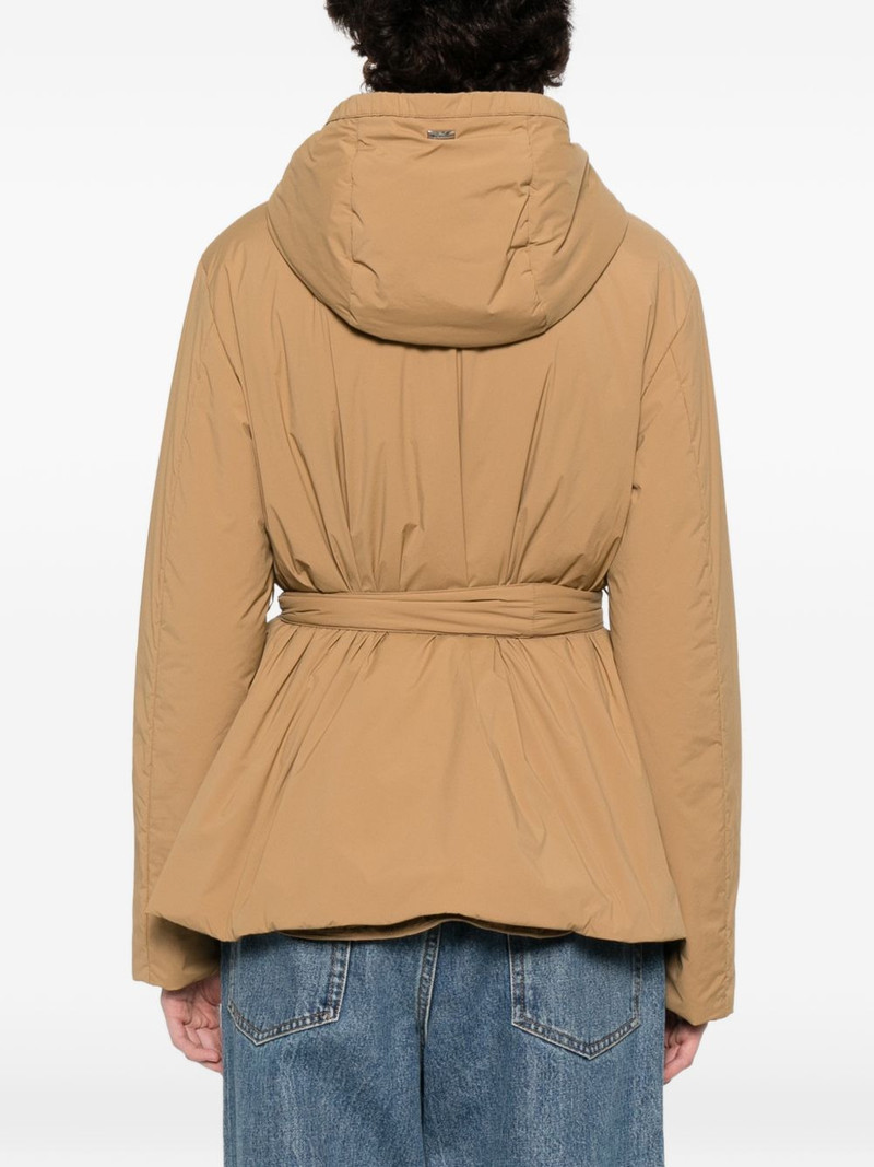 hooded tie-fastening jacket 4
