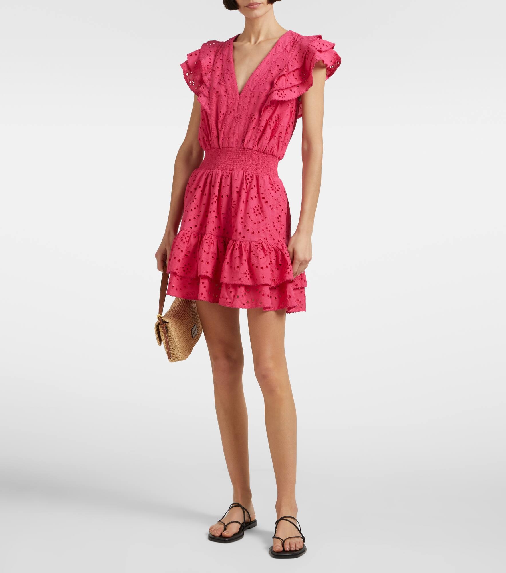 Camila shirred cotton minidress - 2