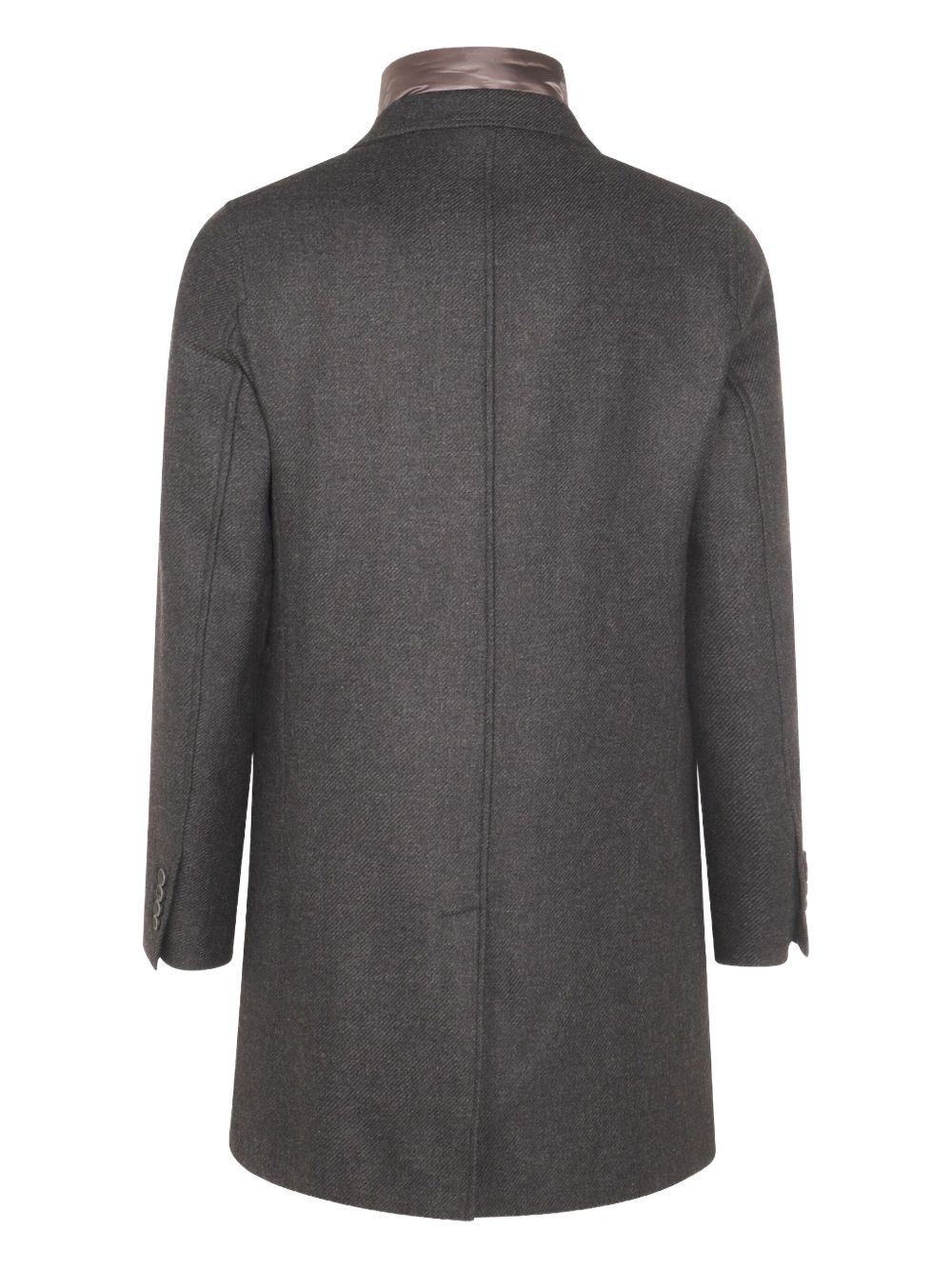 single-breasted layered coat - 2