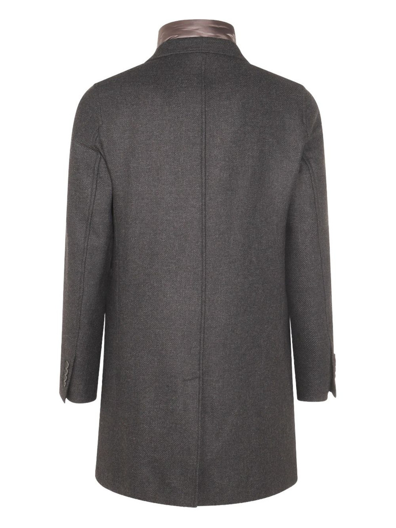 Herno single-breasted layered coat outlook