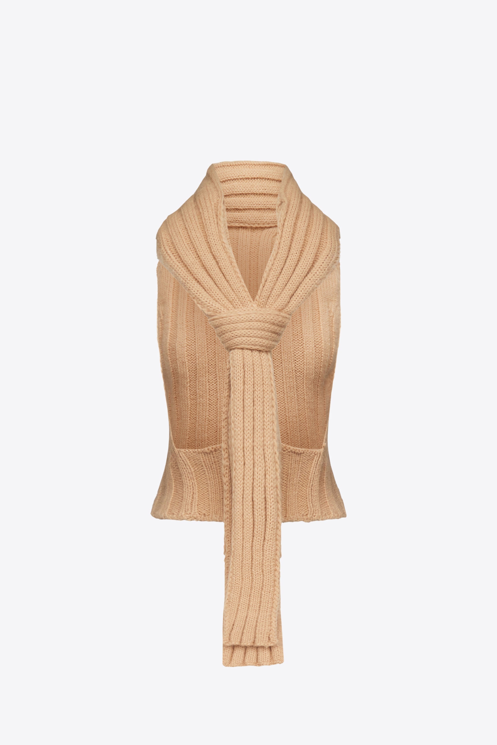 SLEEVELESS TWISTED KNIT TOP - 2