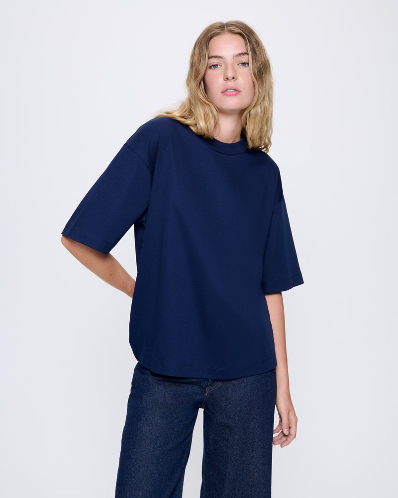 PANGAIA Womens DNA Oversized T-Shirt - Navy outlook