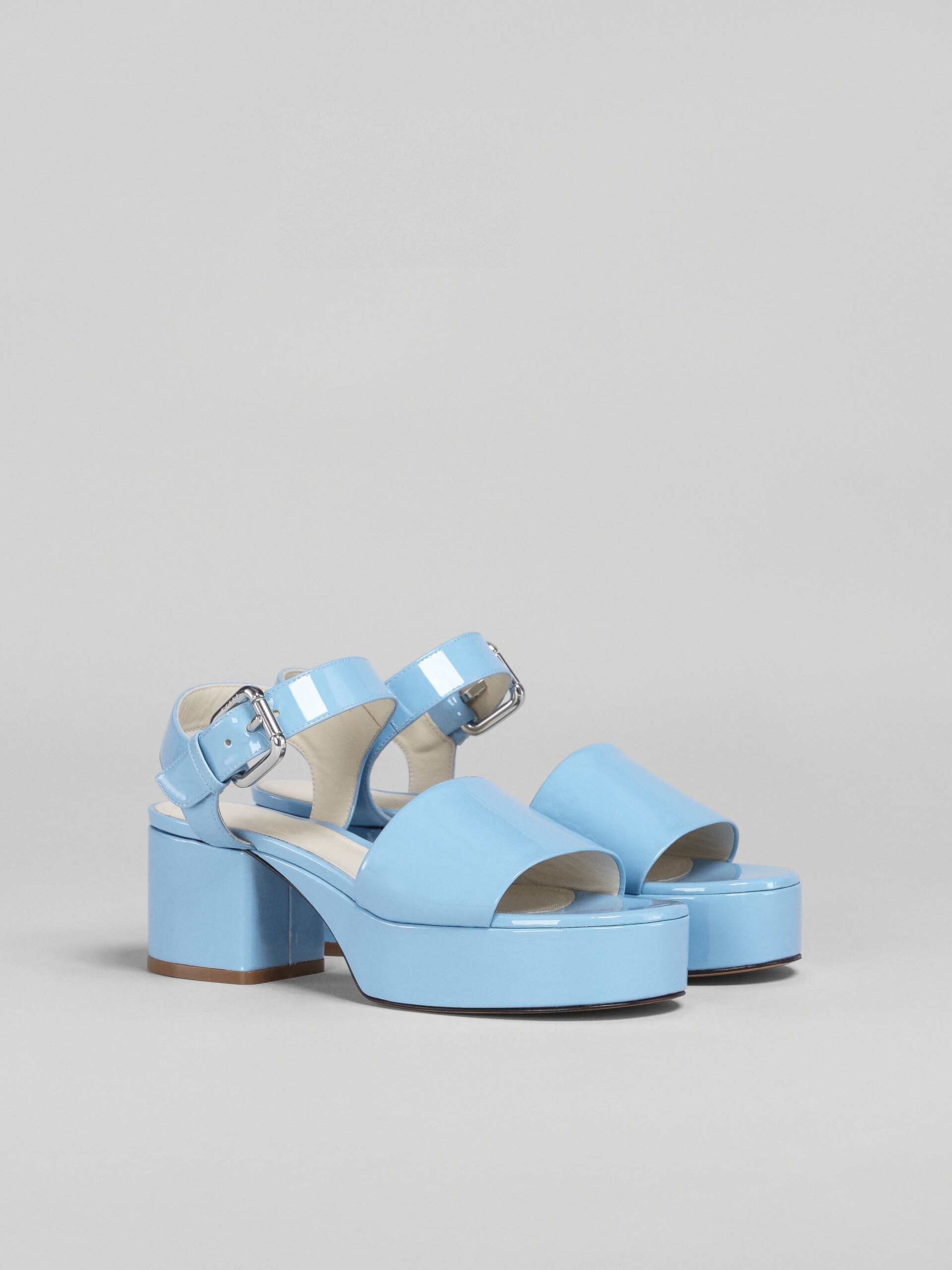 PALE BLUE PATENT LEATHER SANDAL - 2